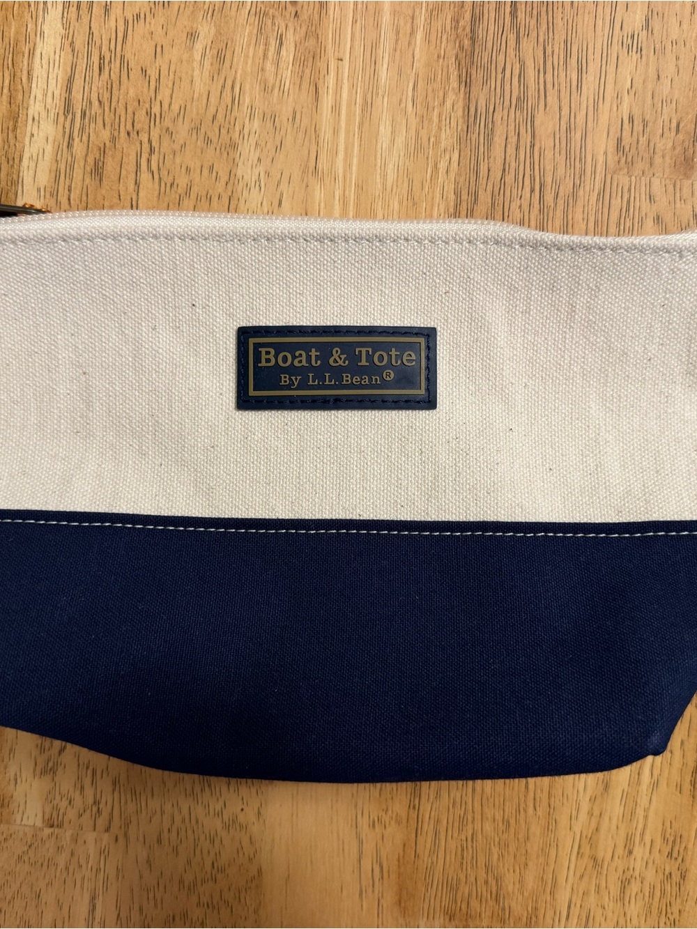 L.L. Bean Boat & Tote Pouch Insert, Navy Blue Canvas, Travel Makeup